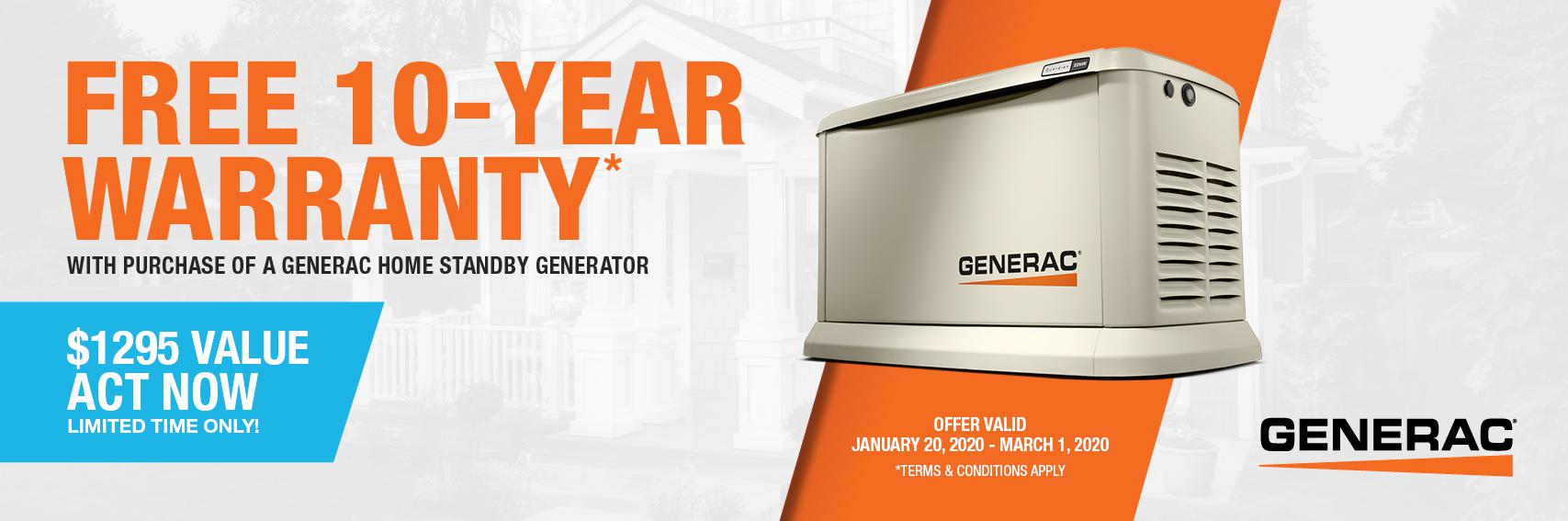 Homestandby Generator Deal | Warranty Offer | Generac Dealer | St. Eugene, ON